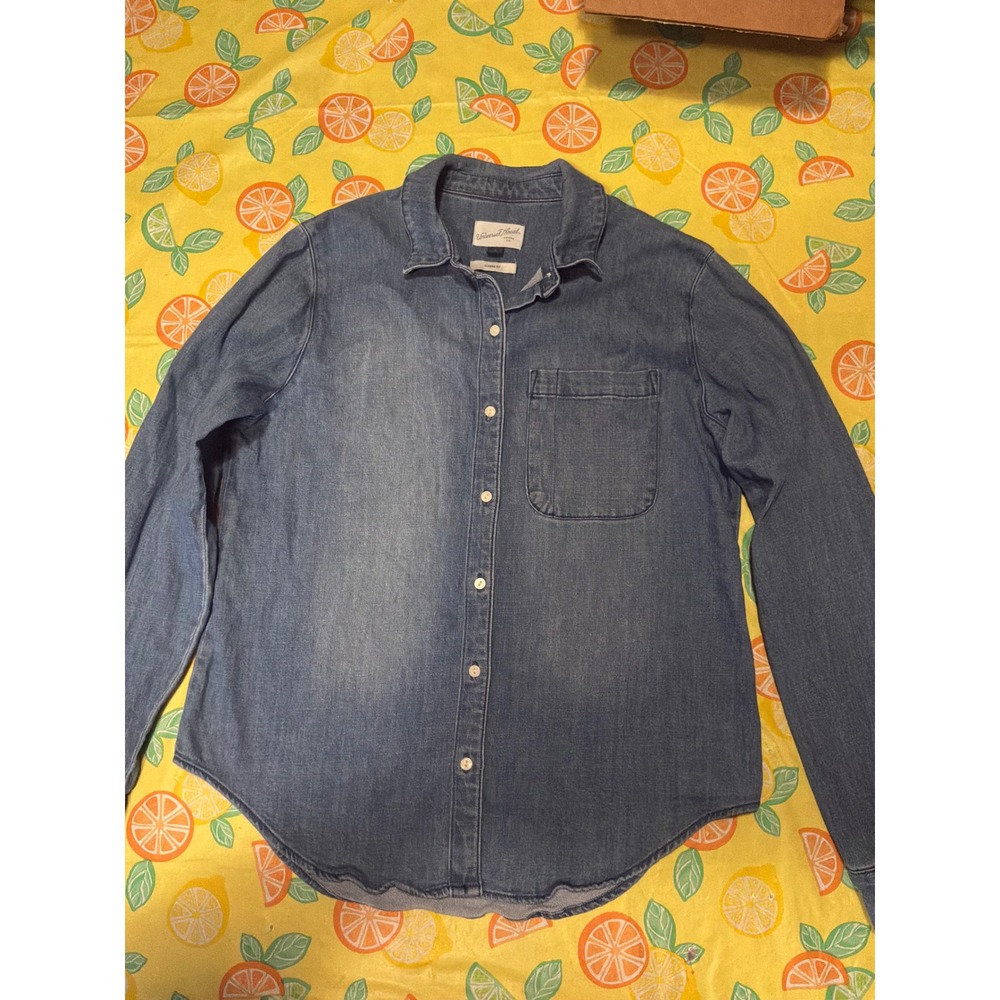 Western Womens Universal Thread Denim Button Down Shirt‎ S Blue